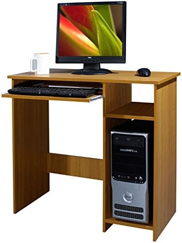 Wooden Beech Effect Home Office Computer Desk PC Laptop Workstation