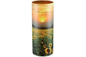 THE COFFIN COMPANY Biodegradable Cremation Ashes Scattering (Scatter) Tube / Urn - Adult Size - "SUNFLOWER FIELDS DESIGN"