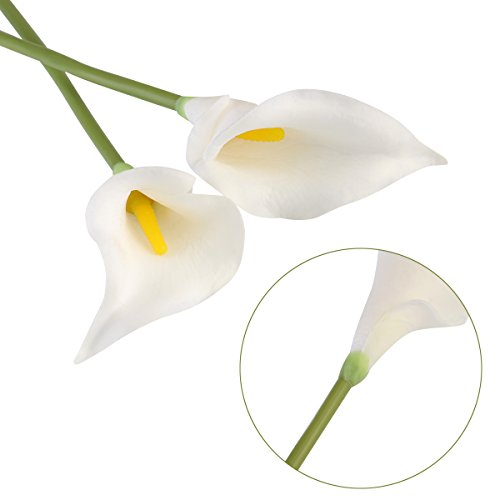 ULTNICE 10 Stücke Weiche PU-künstliche Blume Calla-Blumen-Anlage für Hochzeits-Ausgangsdekoration-Weiß - 9