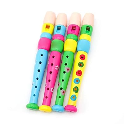 Ogquaton 1 Pièce En Bois Flûte Enfants Coloré Enfants Flûte Instrument Début Apprentissage Jouet Éducatif Pour Enfants Tout-Petits Cadeau D'anniversaire Créatif et Utile