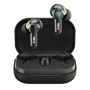 truke Buds Q1 True Wireless in Ear Earbuds with Mic, Environmental Noise Cancellation(ENC) & Quad MEMS Mic for Clear Call| Bluetooth 5.1 | IPX4 (Black)