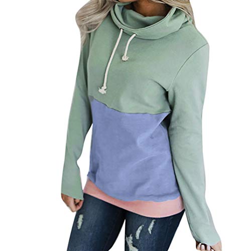 Preisvergleich Produktbild Dasongff Damen Langarmshirt Sweatshirts Farbblock Pullover Outerwear Locker lässig Hoodie Gedruckt Sweatshirt