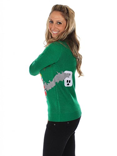 Women's Christmas Jumper - Electrocuted Cat Jumper Size XS by Tipsy Elves