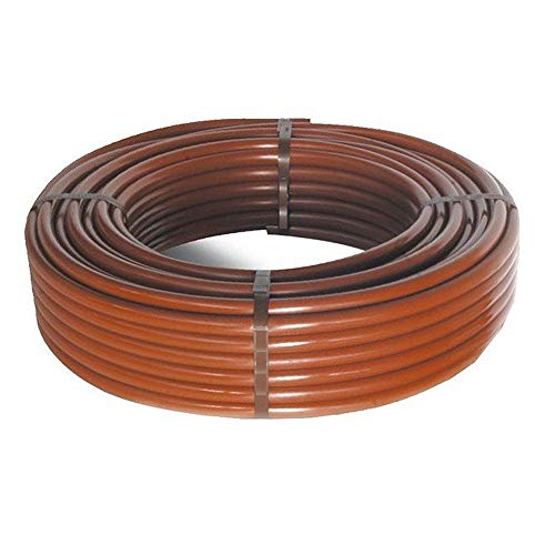 Tubería de Goteo lisa ciega | Medida 16mm | No tiene goteros | Bobina de 25 metros | Color marrón | Espesor pared 1,2mm | Agrícola | Alta calidad