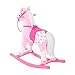HOMCOM Children Child Kids Plush Rocking Horse with Sound Handle Grip Traditional Toy Fun Gift Brand New (Pink)