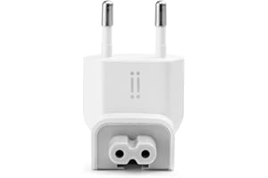 AIINO ITALIAN IDEAS aiino Spinotto per Caricabatterie Apple - Adattatore Presa compatibile con Caricatore Macbook, iPhone, iPad - Adattatore a Due Poli con Presa Italiana per Mac - Plastica Ignifuga, Bianco