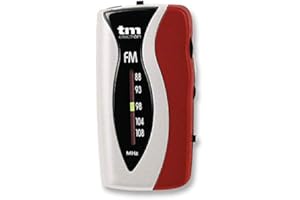 TM Electron TMRAD025R - Radio analógica de Bolsillo FM, Color Rojo