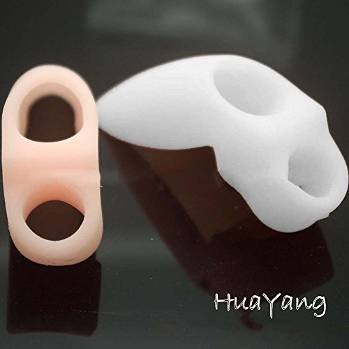 Huayang Silikon Gel Fuß Zwei Zehen Separator Hallux Valgus Korrektor Glätteisen Orthese (weiß) - 8