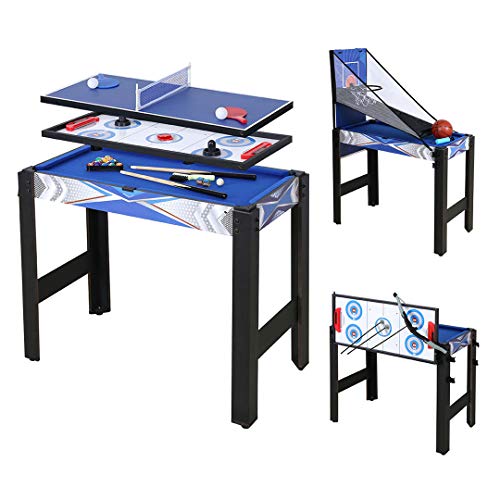 homelikesport 5 in 1 Tavolo da Gioco Multi per Hockey, Biliardo, Pallacanestro, Ping-Pong, Arco