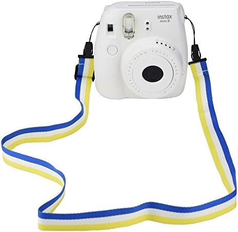 Shaveh Camera Strap Shoulder Strap for Fujifilm Instax Mini 25/ 50/ 7/ 8/ 90 Mini 9 Instant Film Camera (36 Inches) (White,Yellow and Blue)
