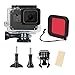 Produktbild leegoal Wasserdichter Gehäuse für Hero 2018/Hero 7/Hero 6/Hero 5 Black, Universal 45m Dive Housing Cover Underwater Protective Shell mit Anti-Fog-Inserts, Filter für Go Pro Hero Action Camera