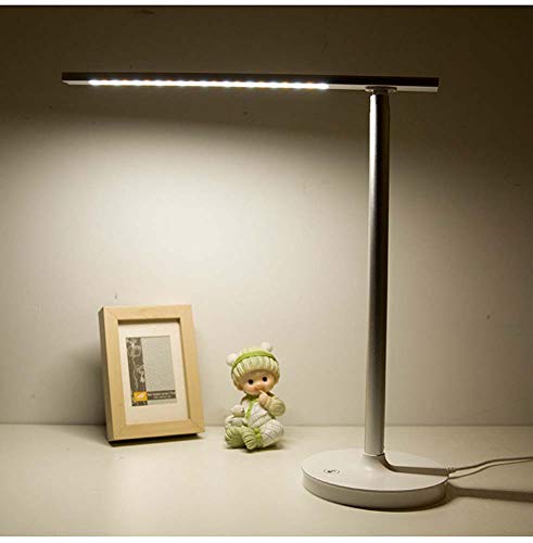 Preisvergleich Produktbild HEFEI Moderne, minimalistische Schreibtischlampe mit LED-AugenschutzTischlampeTouch-Klappt... für Arbeitszimmer und Leselampe mit USB-Ladeanschluss,Silver