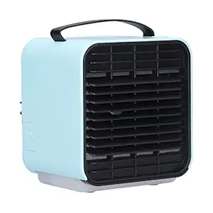 Cooling Desk Fan, Adjustable Personal Air Cooler with Brushless Motor for Dorm for Home Office(Blue)