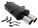 Produktbild (Endrohr wählbar) Sportauspuff / Endschalldämpfer für E46 Limousine Coupe Touring 320i 320ci 325i 325ci 330i 330ci 330d ab 2001 mit 2x 76mm RL-Design Endrohr TÜV FREI