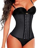 cintura corsetto fai da te Diseño unico: 9 espirales de acero deshuesadas,flexible y durable,doble fácilmente pero recupere rápidamente al origen. 3 columnas y diseño clásico de cierre de ojo,le permite ajustar el tamaño según sea necesario. Adecuado para cualquier ejercicio aeróbico o programa de reducción de peso. Además de aplanar su abdomen, le dará una línea de corte de la cadera al pecho al mismo tiempo.