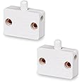 2 Pack Cupboard Door Switch 1A 250V Cupboard Light Control Switch Cupboard Auto Control Switch Push to Break Light Switch for All Kinds of Cabinet Doors (white)
