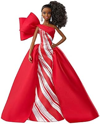 Barbie Signature poupée de collection tenue de Noël, robe blanche et rouge, édition 2019, jouet collector, FXF02