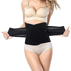 Ceinture Post Accouchement Réglable Ventre Plat/Ceinture Post Grossesse Gaine/Ceinture Lombaire/Corset Ceinture après Post-Partum Respirant/Ceinture Elastique Abdominale Femme, Noir, Fr Taille 42