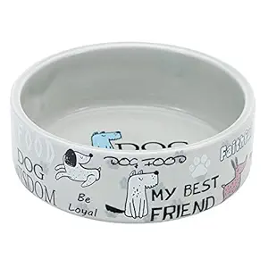 Ceramic Dog Bowls Heavyweight, Chew-Proof, Dishwasher and Microwave Safe