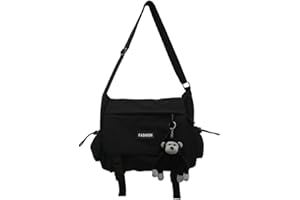 Inshere Aesthetic Crossbody Bag, Cute Messenger Bag for Women Men, Y2K Japanese Kawaii Bag with Cute Pins and Ornament
