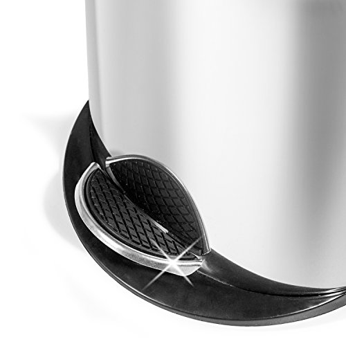 Art Moon Saturn Oval Abfalleimer Kosmetikeimer Treteimer mit Pedal 5 Liter Edelstahl 23X17X30 cm - 4