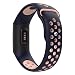 Produktbild MoKo für Fitbit Charge 3 Armband, Silikon Atmungsaktiv Replacement Uhrenarmband Sportarmband Band Erstatzband mit Schließe für Fitbit Charge 3, 5.71"-8.26" (145mm-210mm) - Mitternachtsblau & Pink