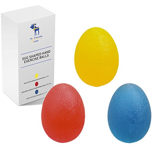 The Friendly Swede 3 Stück Eiförmige Griffbälle - Antistressball, Handtrainer und Fingertrainer mit unterschiedlichen Härtegraden