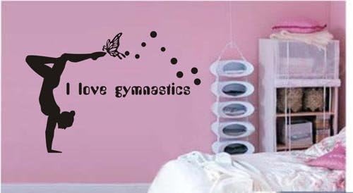 Large--Easy instant decoration wall sticker wall mural Gym-I love Gymnastics (an009)