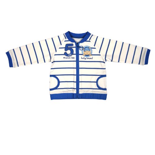 Maison Bebe Baby Boy's Cardigan White/Blue 6-9 Months