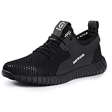  Ulogu Sicherheitsschuhe Herren Arbeitsschuhe Damen Leicht Atmungsaktiv Schutzschuhe Stahlkappe Sneaker Wanderschuhe 44 EU Schwarz#5