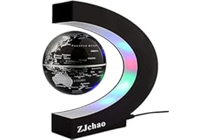 ZJCHAO Schwebender Globus, Magnetische Schweben Globus, C Form Magnetschwebetechnik Schwimmende Kugel Floating Globe Mit Nachtleuchtender Led Schwebender Globus Geographie,World Karte Geschenk