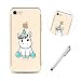 Produktbild Lanpangzi Schutzhülle für iphone SE/5/5S zubehör case Ultra Dünn TPU silikon klar anti - kratzer stoßfest deckung - Baby-Einhorn + Metall Berühren Stift