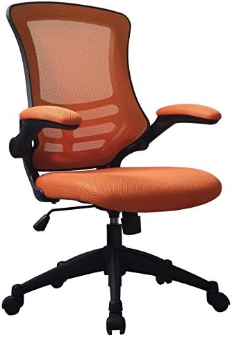 Mesh Orange Office Swivel Chair with Folding Arms, Hight & Tilt Adjustment Furniture of Home and Office - Piranha LUNA OC11og
