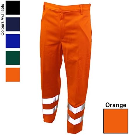 FLAME RETARDANT HI-VIS TROUSER WITH STUDS (XLarge, Orange)