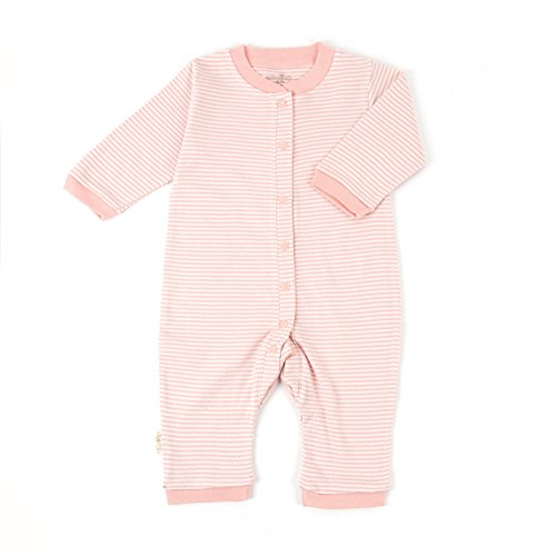 Tadpoles Organic Cotton Footless Snap Front Romper, Salmon, 3-6 Months