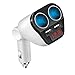 Produktbild SAVORI 2 Steckdosen Zigarettenanzünder Adapter, 120W 1A/2.4A 12V/24V Dual USB Anschluss Kfz Ladegerät Adapter mit HD Digital LED Anzeige Kompatibel für iPhone iPad Android - Weiß