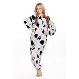 Free Fisher Damen/ Herren Schlafanzug Pyjama, Tier Kostüm, Kuh Schwarz und Weiß, Gr. XL (Körpergröße 178-188 CM) - 