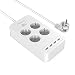 Produktbild dodocool 4 Fach schaltbare Steckdosenleiste mit 4 USB (5V/20W), feuerfeste Mehrfachsteckdosen Steckdosenadapter mit USB Ladegerät Netzkabel für Smartphones Tablets, 2300W/ überspannungsschutz/ Weiß