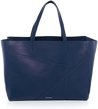 FEYNSINN® large tote bag &amp; shoulder bag - woman handbag JAX PUZZLE 13 inch Laptop MacBook | purse women's bag indigo leather