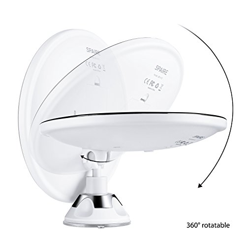Spaire Vergrößerungsspiegel 7X LED Beleuchtender Kosmetikspiegel mit Starkem Saugnapf mit 360 Grad Drehbar Betriebene Batterie für Haus, Hotel und Reise - 4