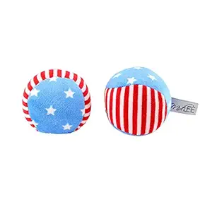 Midlee Star & Stripes 4Th of July Dog Ball Toy 4 Pack of 2 by (Large)