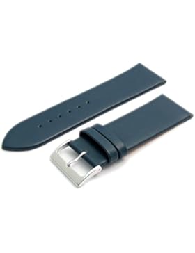 Feines Kalb Leder Uhrenarmband Band 24mm dunkelblau, mit Chrom (Silber Farbe) Schnalle. KOSTENLOSE Spring Bars...