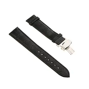 Phenovo Watch Band Replacment for Men Deployment Clasp Butterfly Buckle 18 20 22mm Coffee/Black/Brown