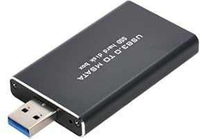 chenyang Tarjeta adaptadora conversora SSD externa Mini PCI-E mSATA a USB 3.0 con funda SA-092-106-119-U3-294