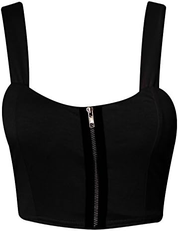 Women Sleevelss Front Zip Printed Padded Crop Bralet top