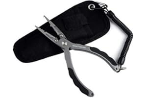 CRAZY SHARK CrazyShark Professional Fishing Pliers Tungsten Carbide Cutters Split Ring Pliers Hook Remover Fish Holder