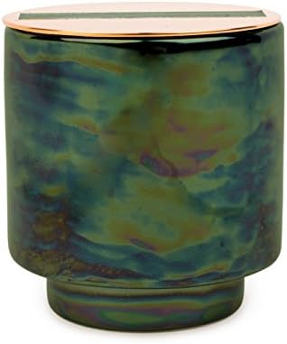 Paddywax Candles Glow Collection Scented Soy Wax Blend Candle in Iridescent Ceramic Pot, Small- 5 Ounce, Balsam & Eucalyptus