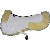 Engel Reitsport Lammfell Sattelkissen Sattelunterlage Stoff weiss (Sakis 2) farbenfroh: mit 12 Lammfell Farben kombinierbar!