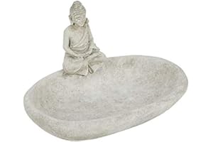 EEMKAY® New Stone Effect Buddha Bird Bath Durable Design M-19 - Grey