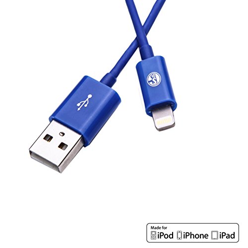FC Schalke 04 Datenkabel / Ladekabel, für iPhone / iPod / iPad, Lightning auf USB, Apple zertifiziert, Länge: 1m, Farbe: blau - 3
